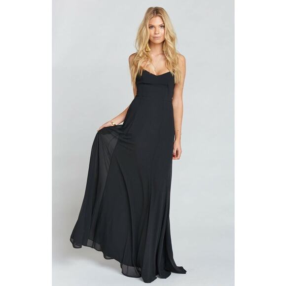 Show Me Your Mumu Women Black Godshaw Goddess Cami Classic Gown Dress Size L - Picture 3 of 5